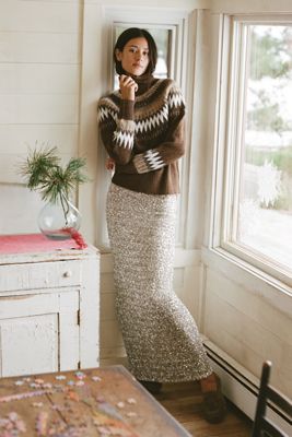 By Anthropologie Tilda Sequin Slip Maxi Skirt