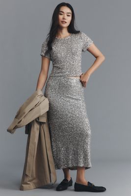 The Tilda Maxi Slip Skirt: Sequin Edition