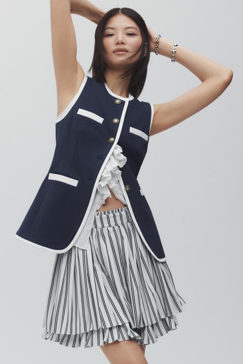 Maeve Flirty Layered Full Mini Skirt