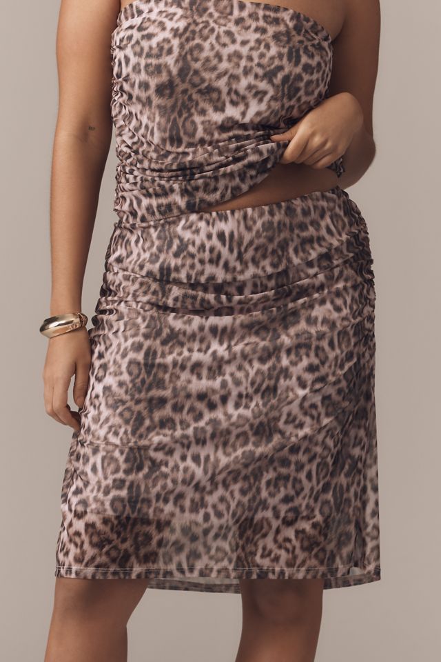 Maeve Printed Mesh Knee-Length Skirt #4