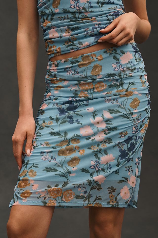 Maeve Printed Mesh Knee-Length Skirt #2