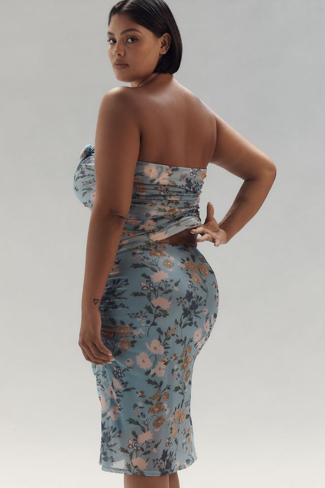 Maeve Printed Mesh Knee-Length Skirt #5