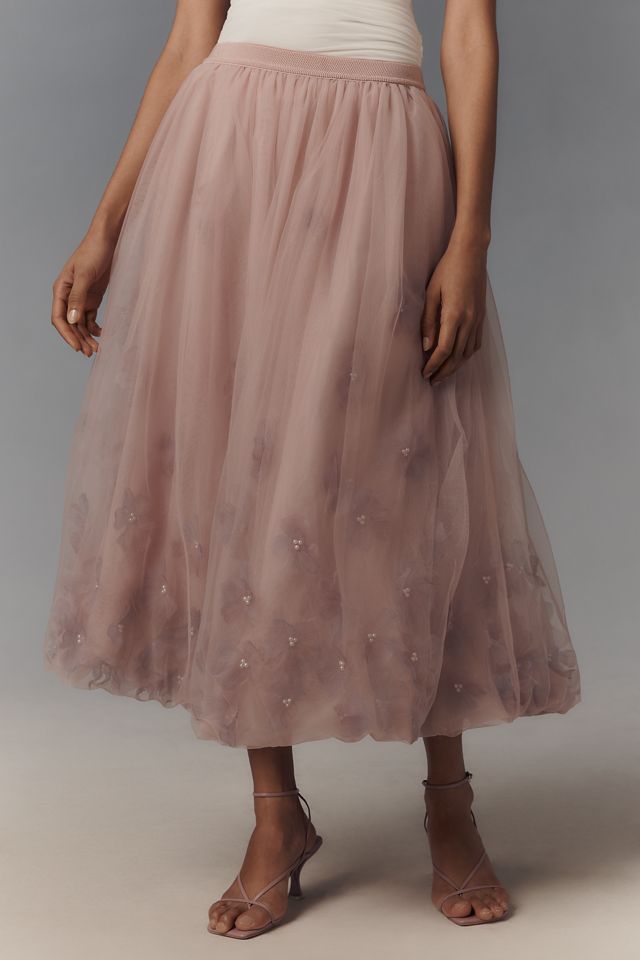 By Anthropologie Blossom Bubble Midi Skirt #1