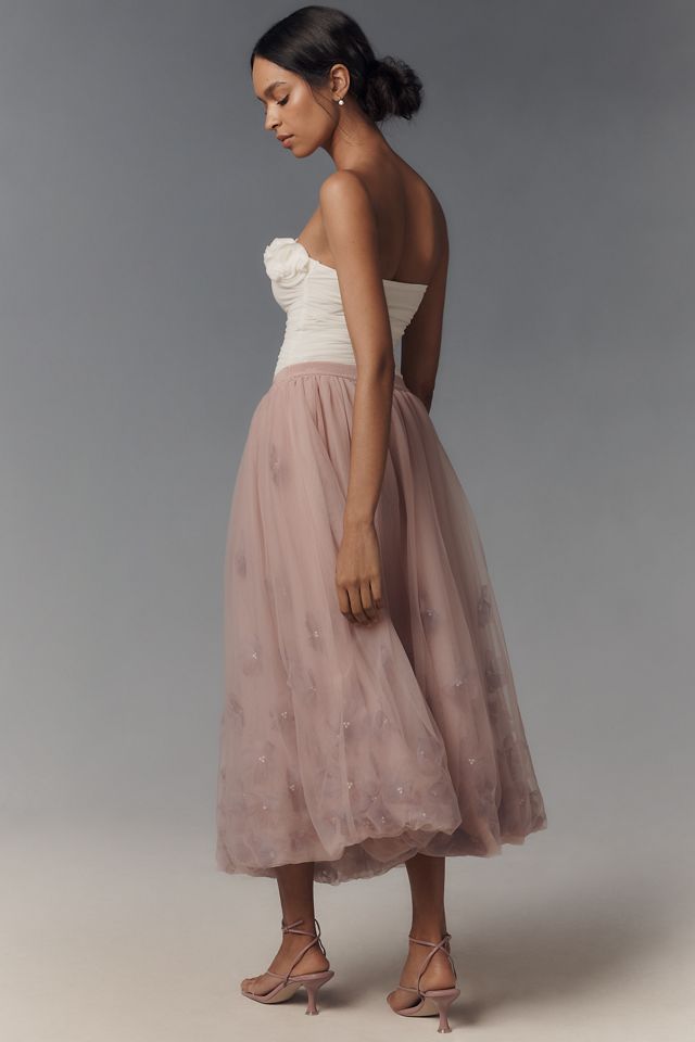 By Anthropologie Blossom Bubble Midi Skirt #2