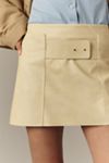 By Anthropologie Faux-Leather Buckle Mini Skirt