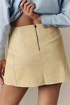 By Anthropologie Faux-Leather Buckle Mini Skirt