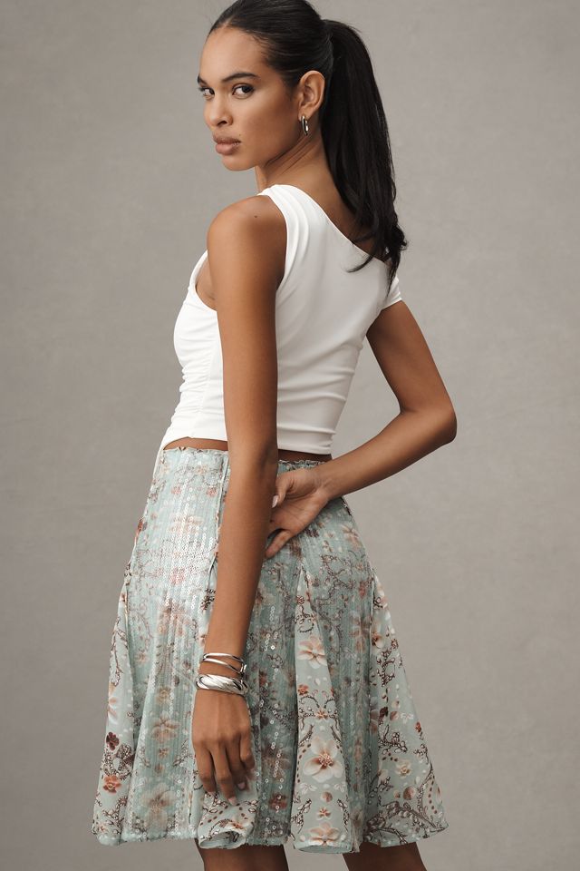 By Anthropologie Sequin Siren Godet Knee-Length Skirt #3
