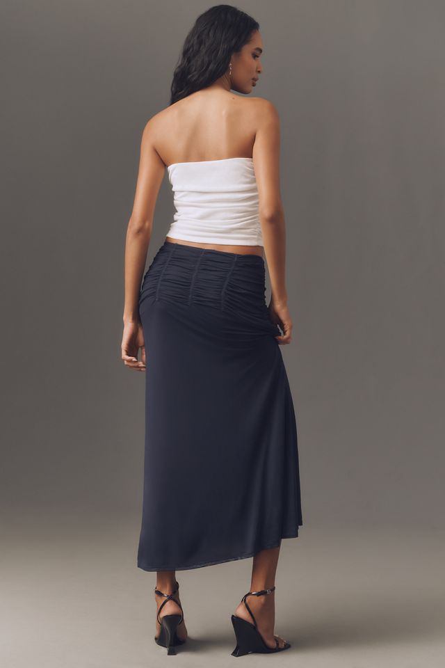 Maeve Ruched Yoke Column Maxi Skirt #3