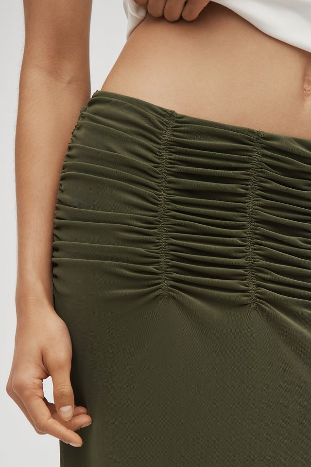 Maeve Ruched Yoke Column Maxi Skirt #2