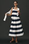 Maeve Full Striped Midi Skirt