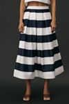 Maeve Full Striped Midi Skirt