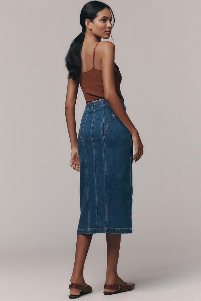 Pilcro Corset Denim Midi Skirt #2