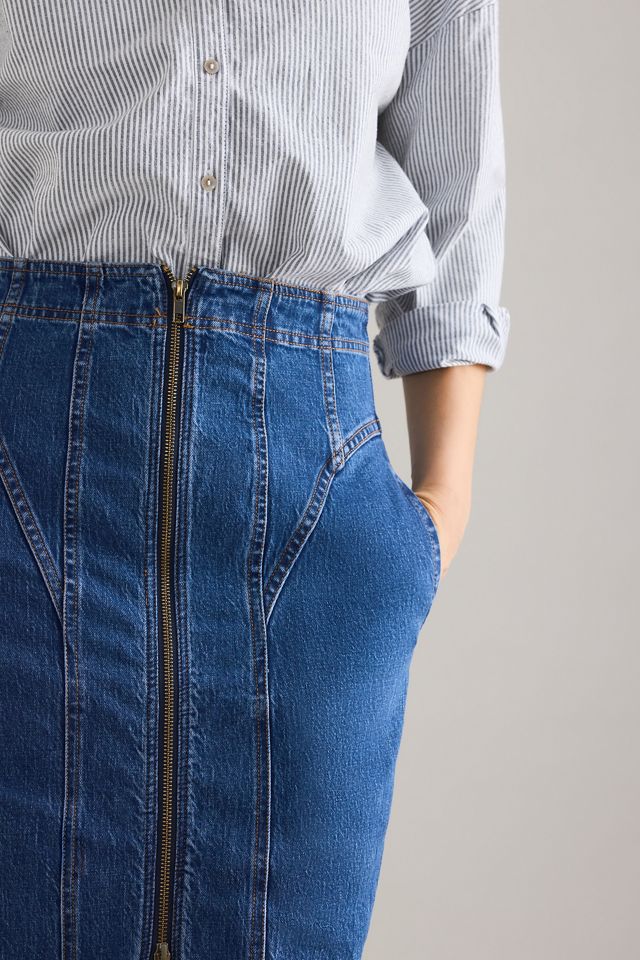 Jupe midi en denim corset Pilcro #4