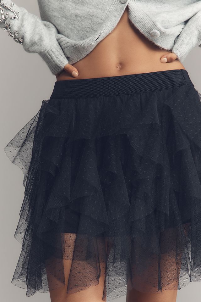 The Chéri Ruffled Tulle Mini Skirt by Anthropologie #1