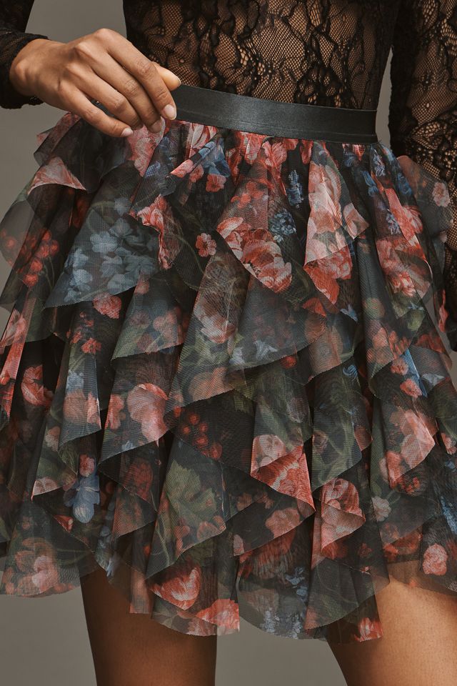 The Chéri Ruffled Tulle Mini Skirt by Anthropologie