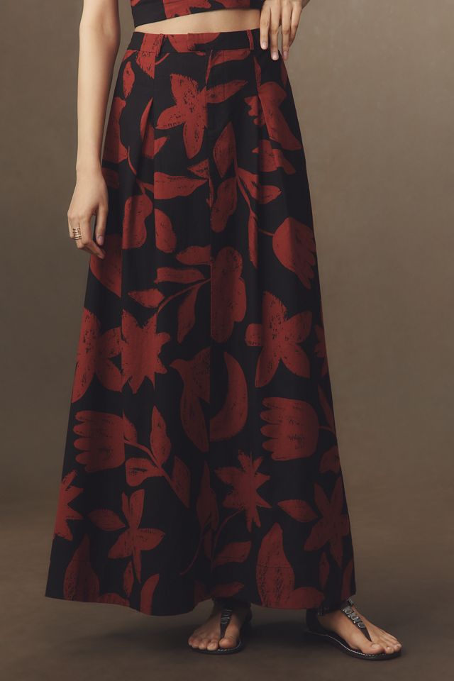 By Anthropologie Linen Blend Maxi Skirt #1