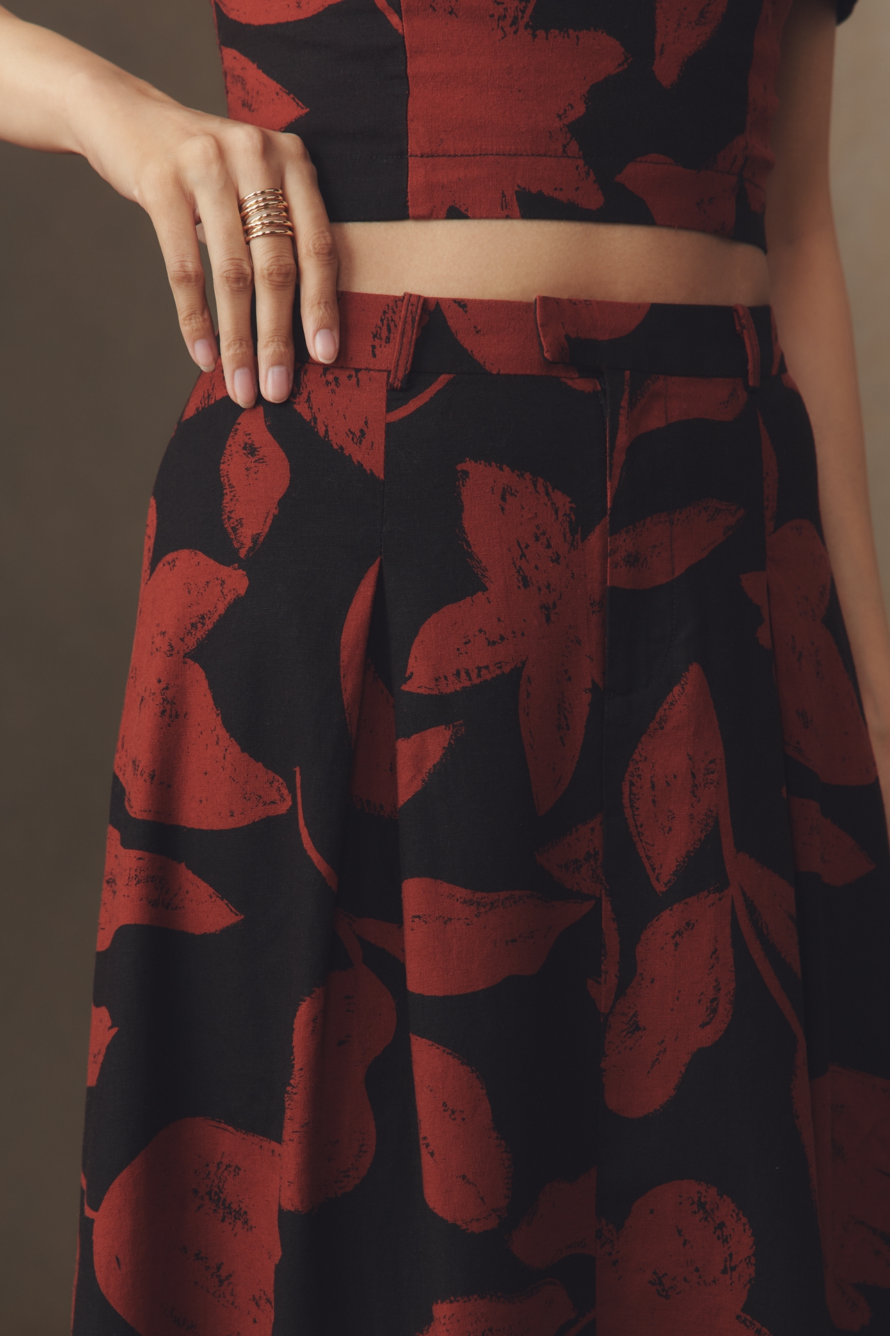 By Anthropologie Linen Blend Maxi Skirt
