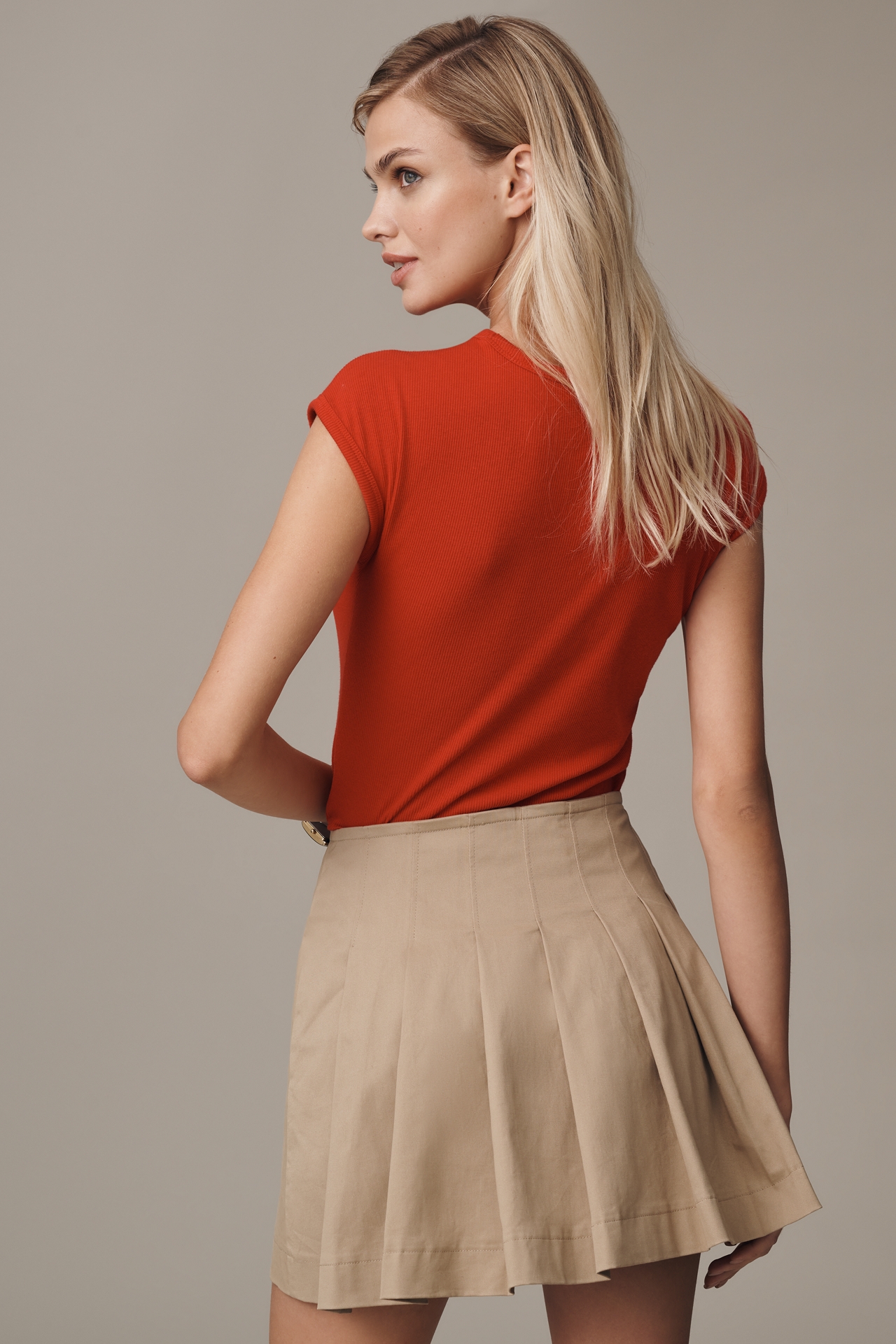 Maeve Reworked Pleated Mini Skirt