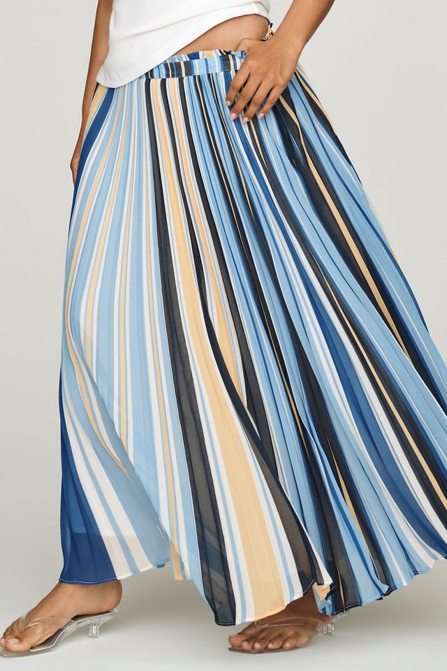 Maeve Sheer Pleated Maxi Skirt #7
