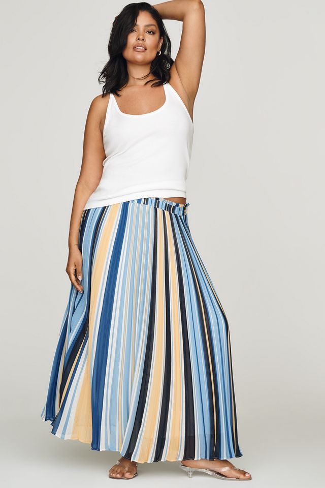 Maeve Sheer Pleated Maxi Skirt #4