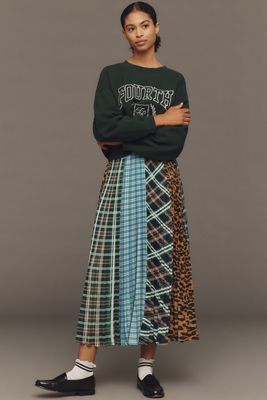 Maeve Sheer Pleated Maxi Skirt
