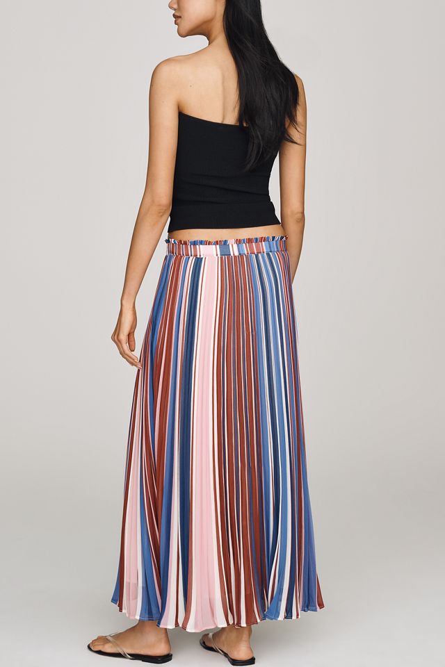 Sheer Pleated Maxi Skirt by Maeve #3