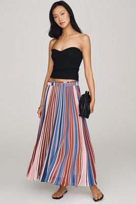 Sheer Pleated Maxi Skirt by Maeve