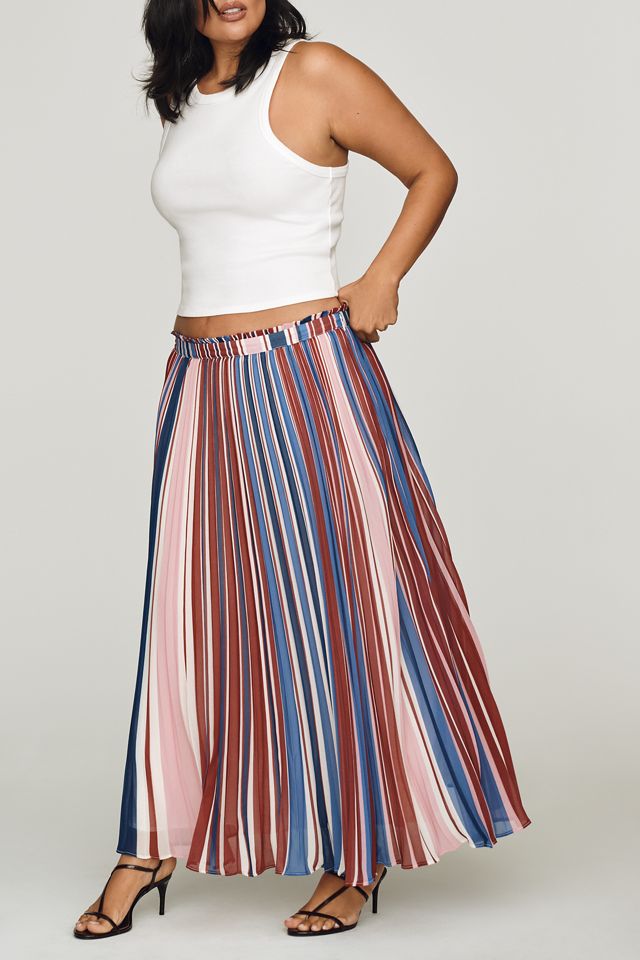 Sheer Pleated Maxi Skirt by Maeve #5