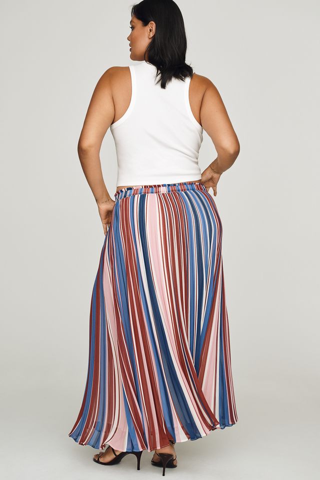 Sheer Pleated Maxi Skirt by Maeve #6