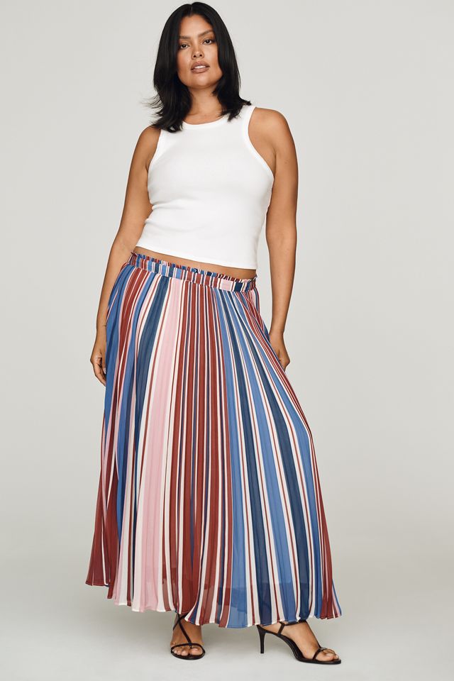 Sheer Pleated Maxi Skirt by Maeve #4