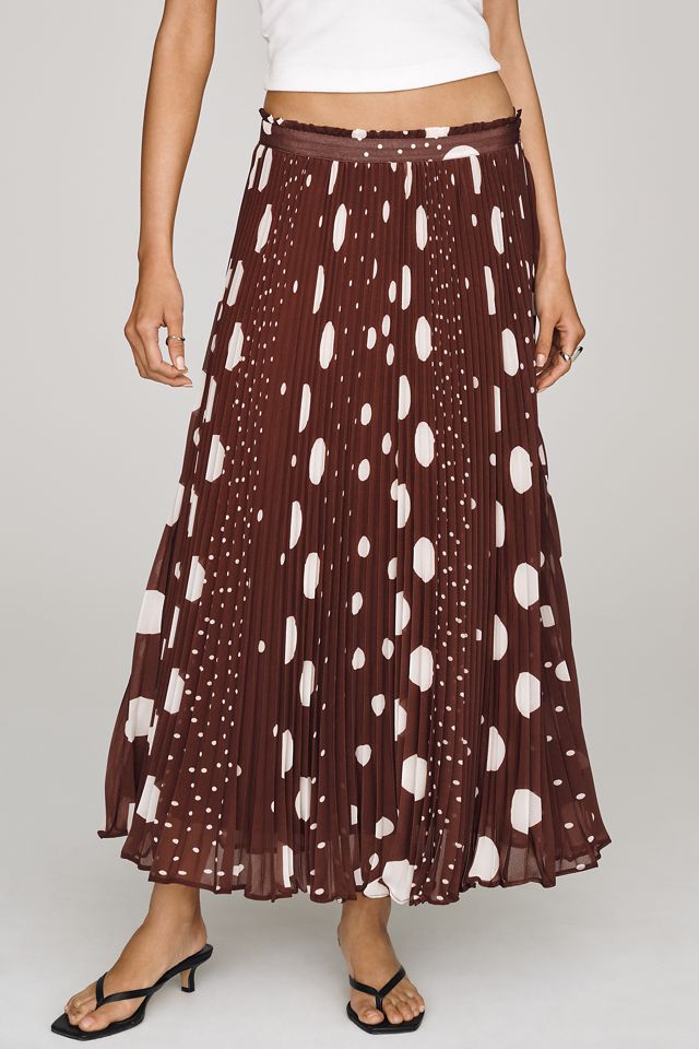 Maeve Sheer Pleated Maxi Skirt #1