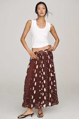 Maeve Sheer Pleated Maxi Skirt