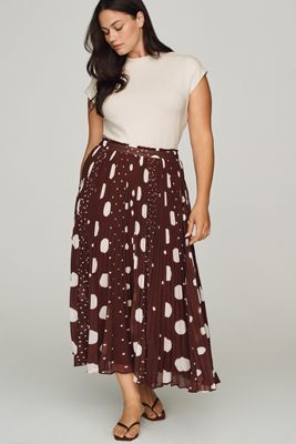 Maeve Sheer Pleated Maxi Skirt