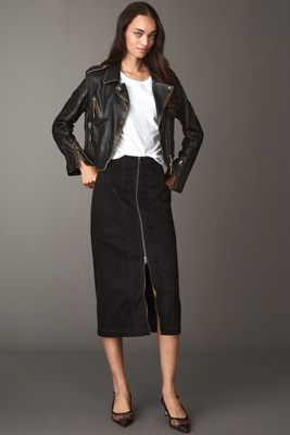 Pilcro Corseted Denim Pencil Skirt