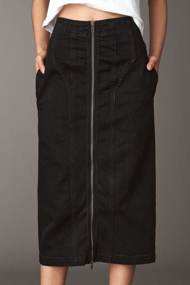 Pilcro Corseted Denim Pencil Skirt #1