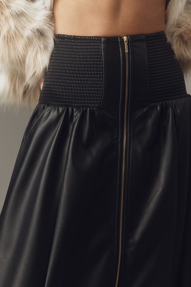 The Tommie Faux-Leather Zip-Front Midi Skirt #5