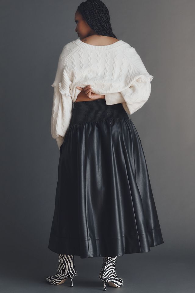 The Tommie Faux-Leather Zip-Front Midi Skirt #2