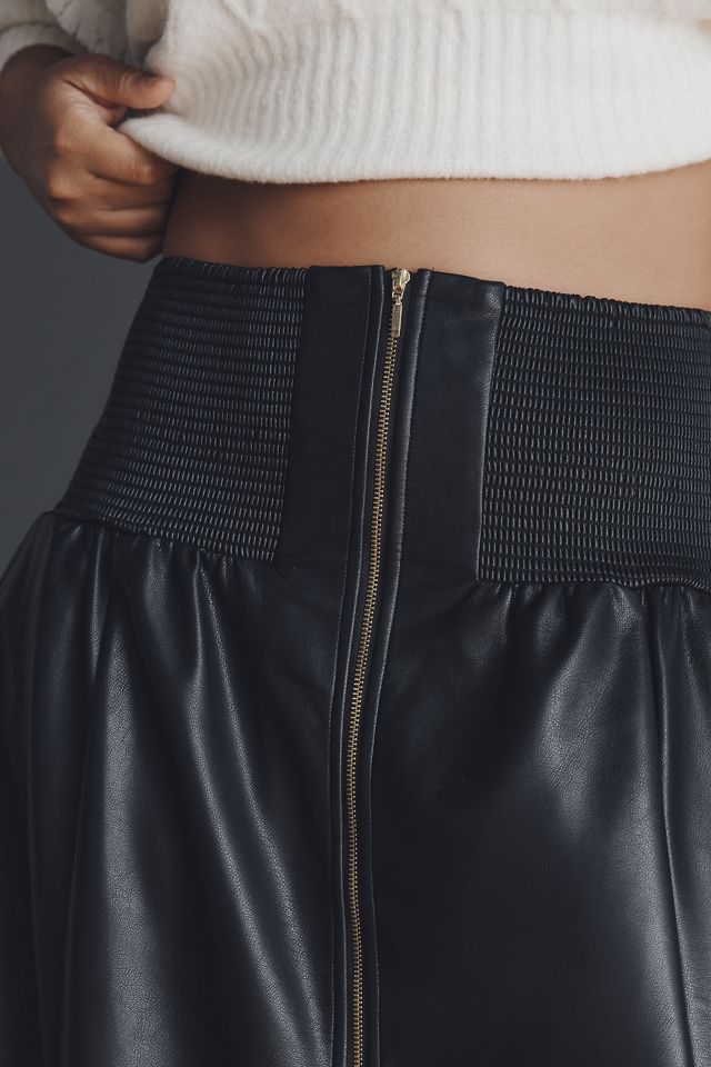 The Tommie Faux-Leather Zip-Front Midi Skirt #3