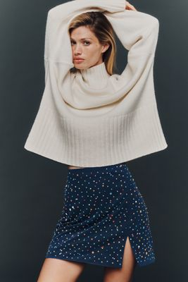 Maeve Candy Side-Slit Mini Skirt