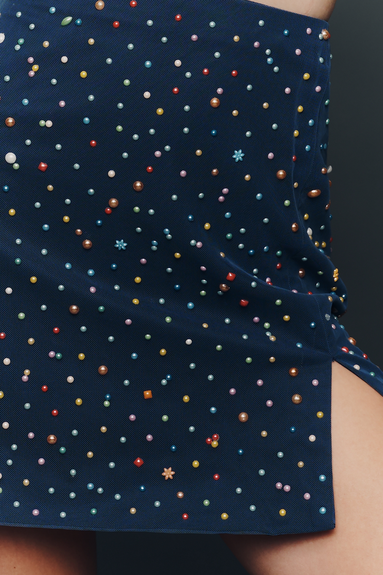 Maeve Candy Side-Slit Mini Skirt