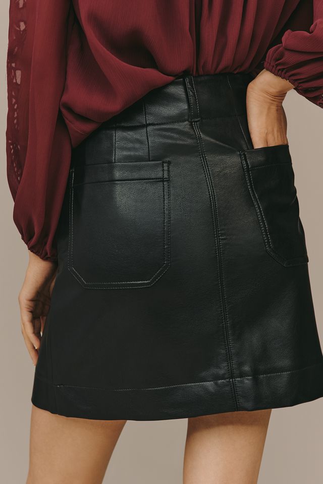 The Colette Faux-Leather Mini Skirt by Maeve #3