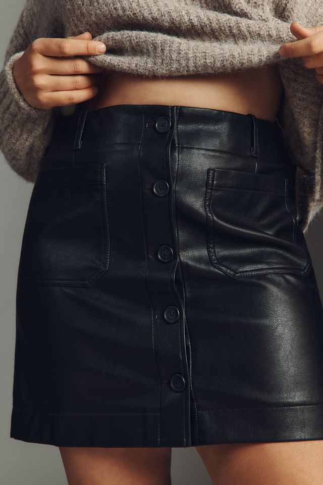 The Colette Faux Leather Mini Skirt by Maeve #5