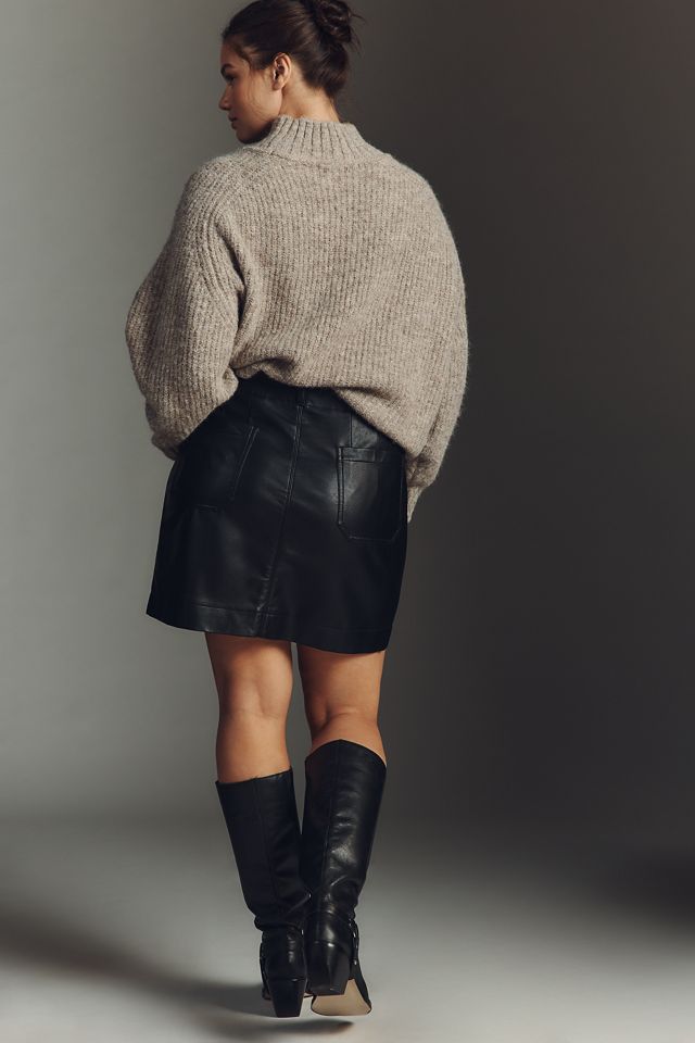 The Colette Faux Leather Mini Skirt by Maeve #6