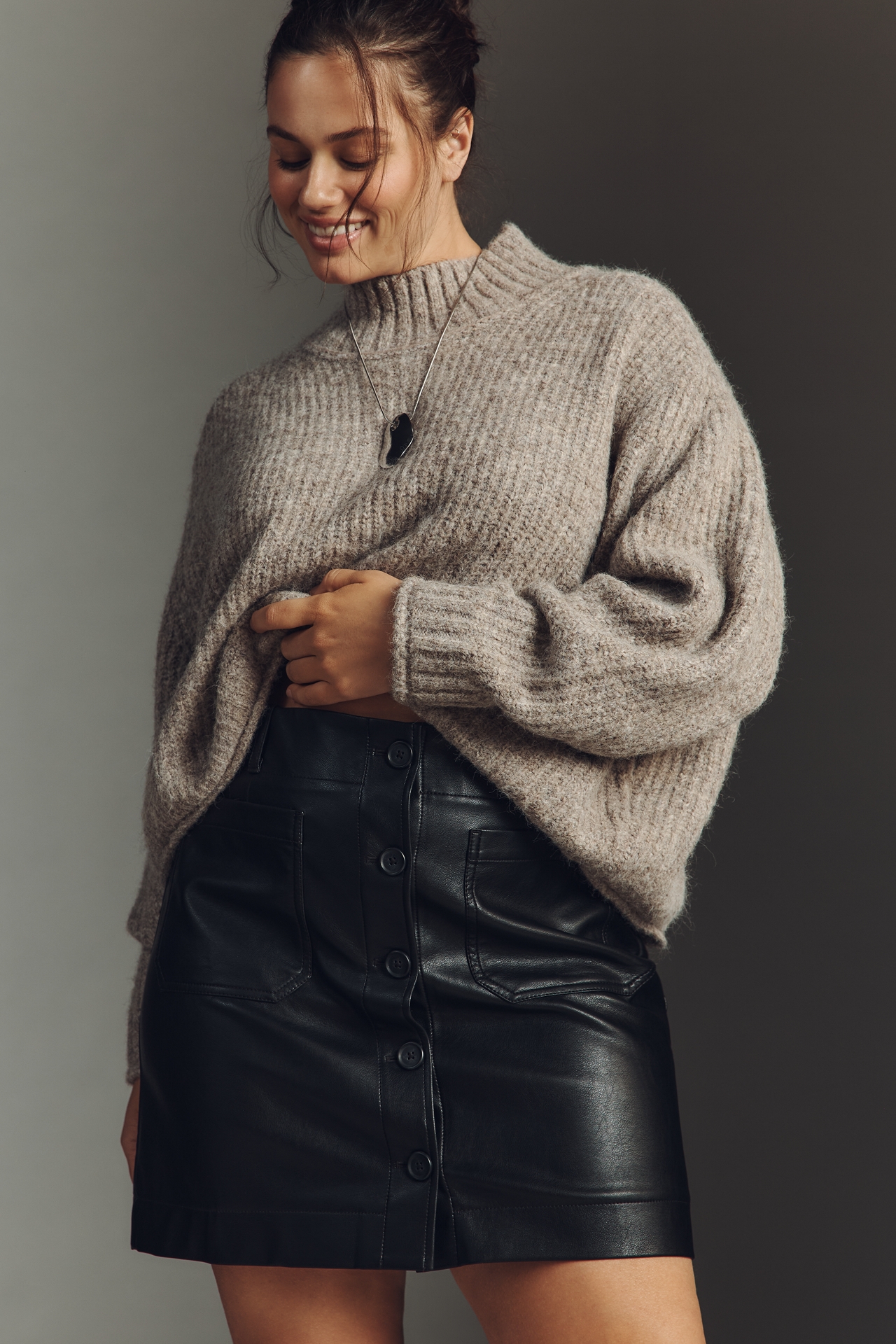 The Colette Faux Leather Mini Skirt by Maeve