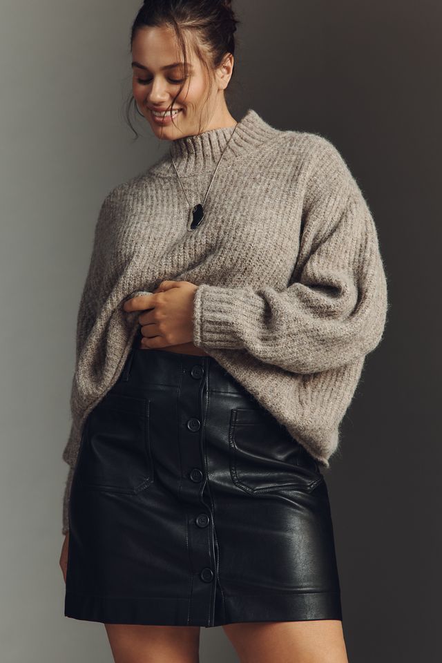 The Colette Faux Leather Mini Skirt by Maeve #4