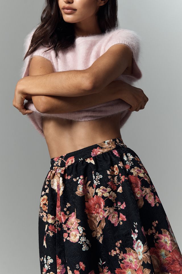 The Jacie Floral Jacquard Midi Skirt by Maeve #3