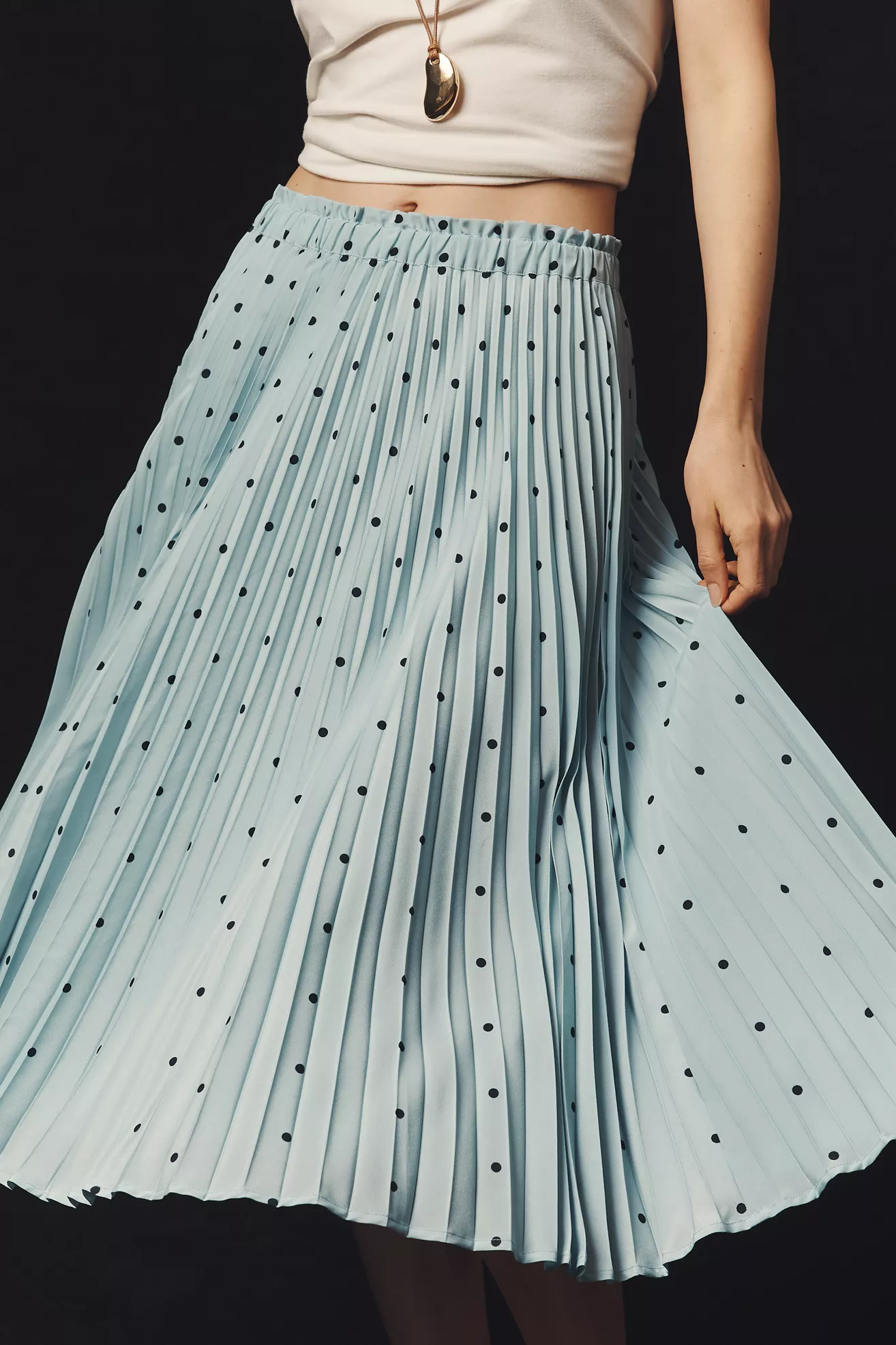 The Valerie Pleated Midi Skirt by Maeve