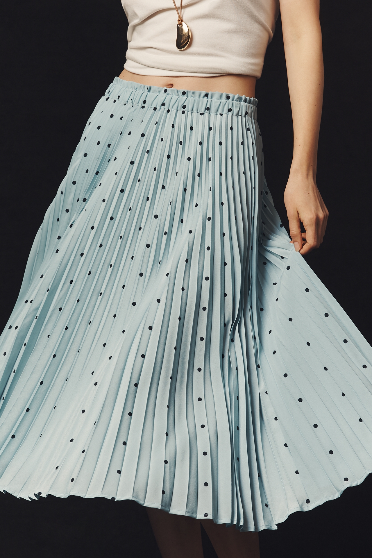 The Valerie Pleated Midi Skirt by Maeve