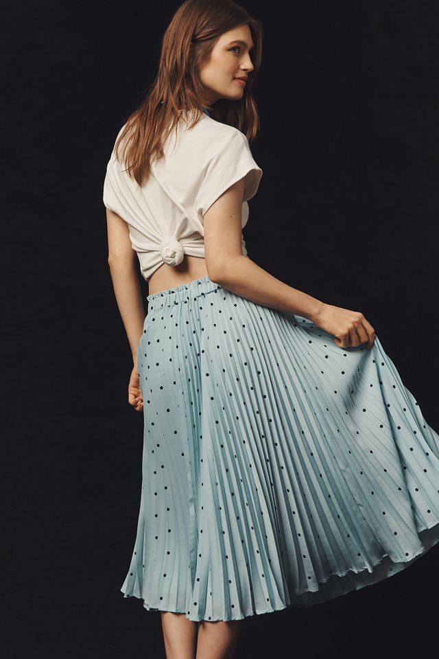 The Valerie Pleated Midi Skirt by Maeve | Anthropologie