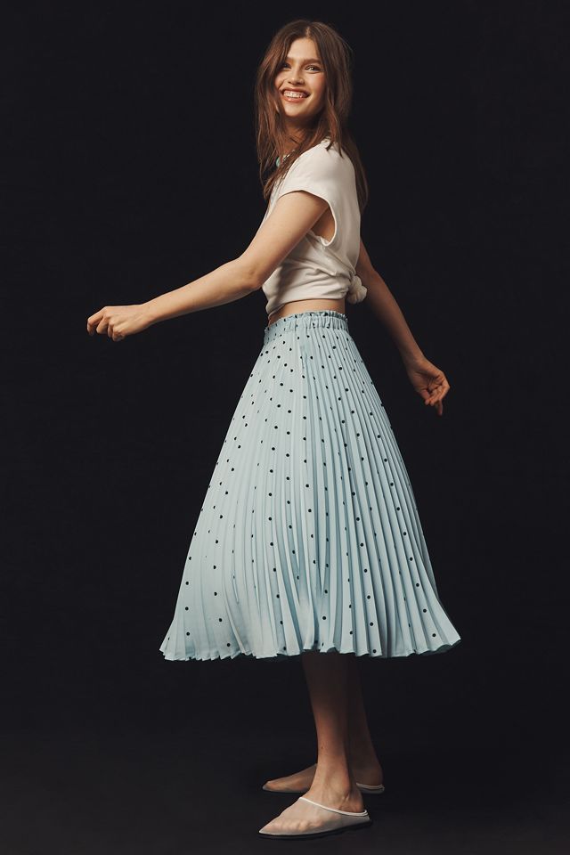 The Valerie Pleated Midi Skirt by Maeve | Anthropologie